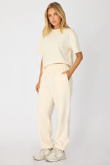 White Track Pants Elasticated Waist
