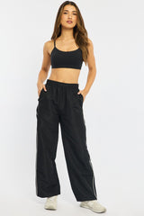 Black Track Pants Wide Leg