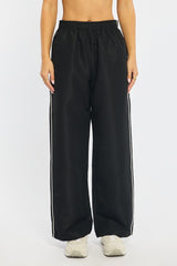 Black Track Pants Wide Leg