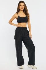 Black Track Pants Wide Leg