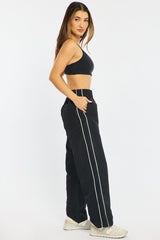 Black Track Pants Wide Leg