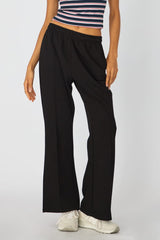 Black Track Pants Wide Leg