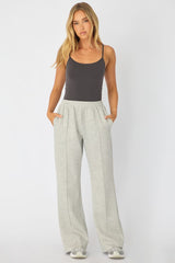 Grey Track Pants Wide Leg