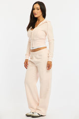 Pink Track Pants Wide Leg