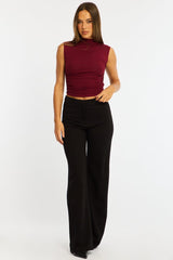 Black Straight Leg Pants Ponte