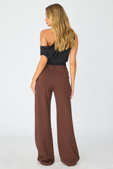 Brown Straight Leg Pants Ponte