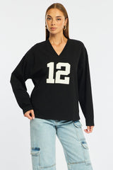 Black V-neck Sweater Long Sleeve