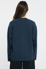 Blue V-neck Sweater Long Sleeve