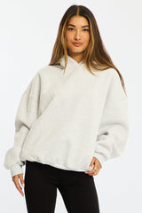 Grey Graphic Hoodie Sweater Long Sleeve