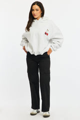 Grey Graphic Hoodie Sweater Long Sleeve