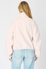Pink Oversized Fit Long Sleeve Fleece Sweater