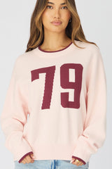 Pink Number Graphic Knit Sweater