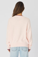 Pink Number Graphic Knit Sweater