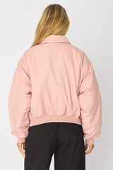 Pink Bomber Jacket Collared