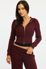 Red Zip Through Hoodie