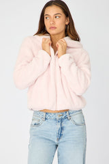 Pink Zip-up Hoodie Ultra Soft Teddy Fleece