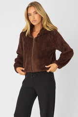 Brown Zip-up Hoodie Ultra Soft Teddy Fleece