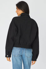 Black Bomber Jacket Twill