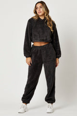 CHARCOAL Teddy Hoodie Top