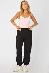 Black Track Pants Elasticated Waist