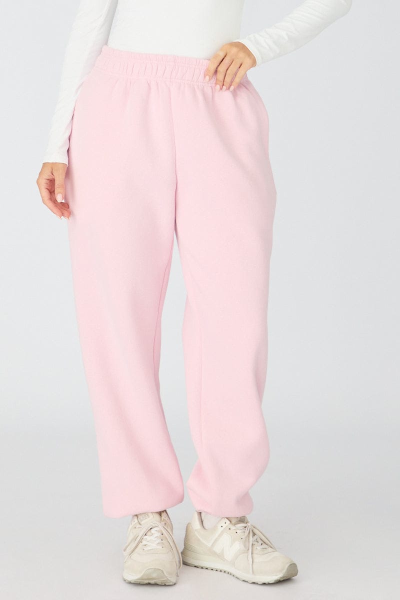Pink Track Pants Elasticated Waist