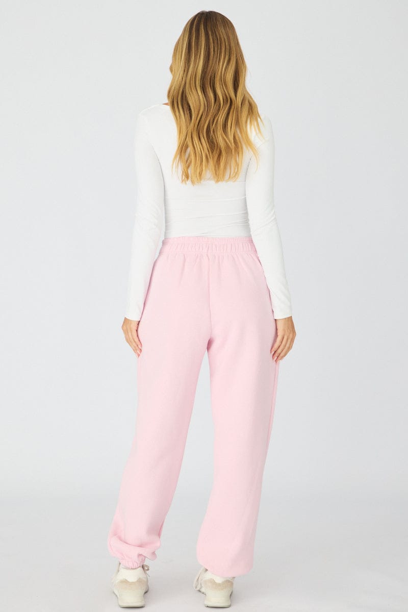 Pink Track Pants Elasticated Waist