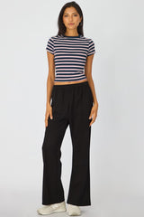 Black Track Pants Wide Leg