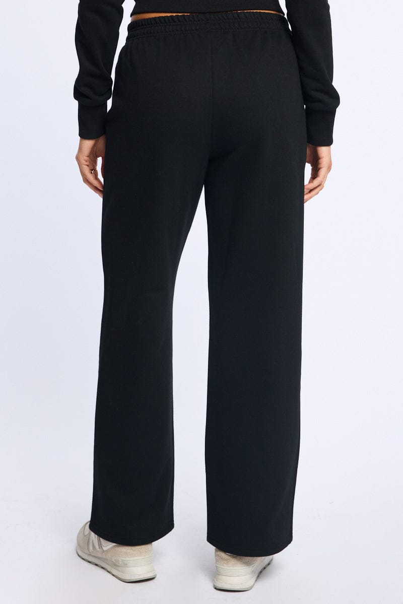Black Track Pants Wide Leg