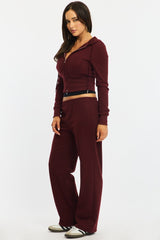 Red Track Pants Wide Leg