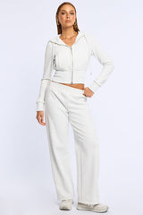 Grey Track Pants Wide Leg