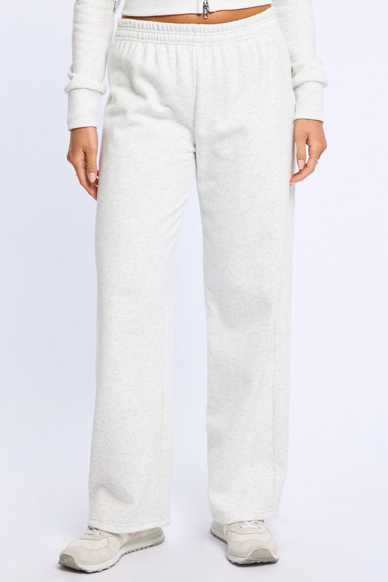 Grey Track Pants Wide Leg