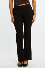 Black Work Wear Pants Mid Rise