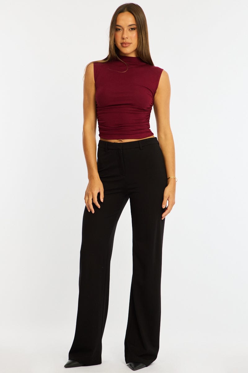 Black Straight Leg Pants Ponte