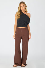 Brown Straight Leg Pants Ponte