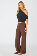 Brown Straight Leg Pants Ponte