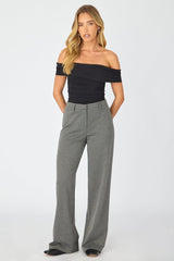 Grey Straight Leg Pants Ponte