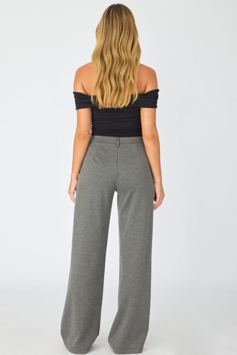 Grey Straight Leg Pants Ponte