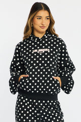 Black Polka Dot Hoodie Sweater