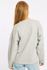 Grey V-neck Sweater Long Sleeve