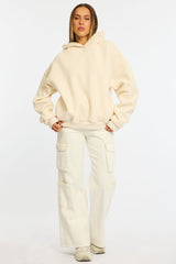 White Graphic Hoodie Sweater Long Sleeve