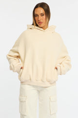 White Graphic Hoodie Sweater Long Sleeve