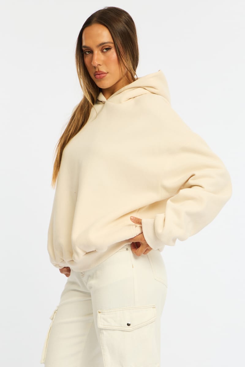 White Graphic Hoodie Sweater Long Sleeve