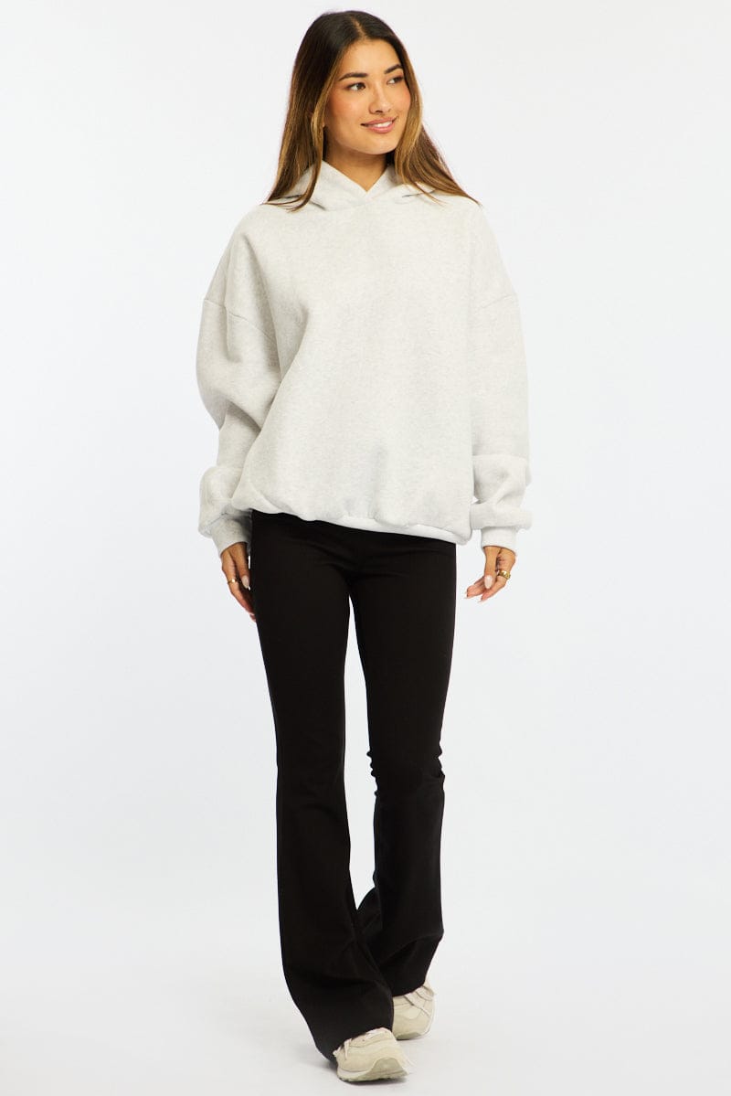 Grey Graphic Hoodie Sweater Long Sleeve