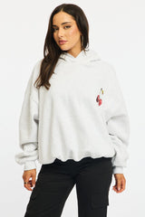 Grey Graphic Hoodie Sweater Long Sleeve