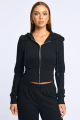 Black Zip Through Hoodie