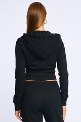 Black Zip Through Hoodie