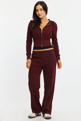 Red Zip Through Hoodie