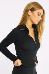 Black Zip Through Cardigan Soft Touch