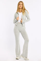 Grey Zip Through Cardigan Soft Touch