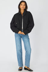 Black Bomber Jacket Twill